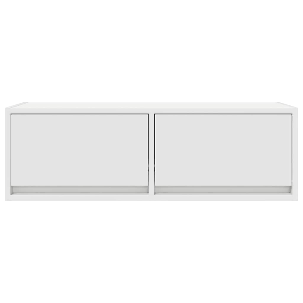 Meuble TV blanc 80x31x25,5 cm en matériau à base de bois