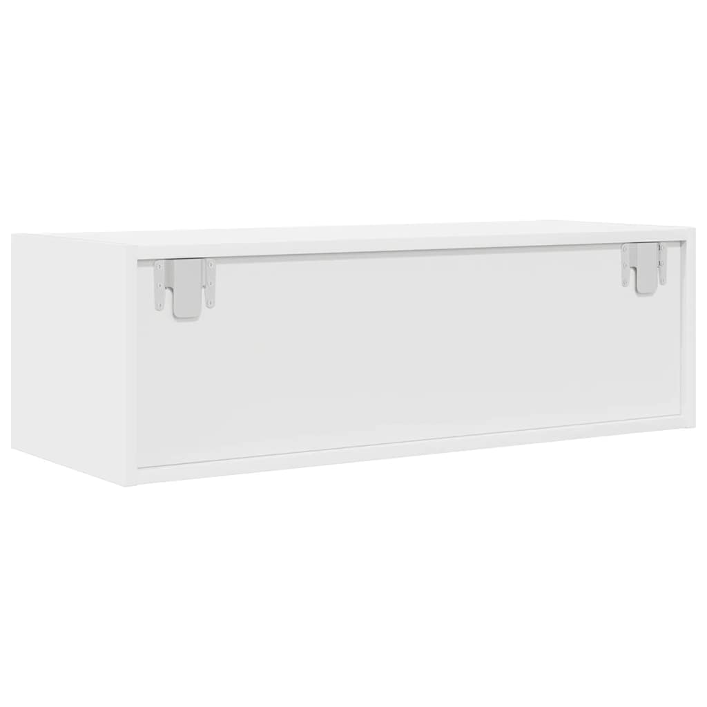 Meuble TV blanc 80x31x25,5 cm en matériau à base de bois