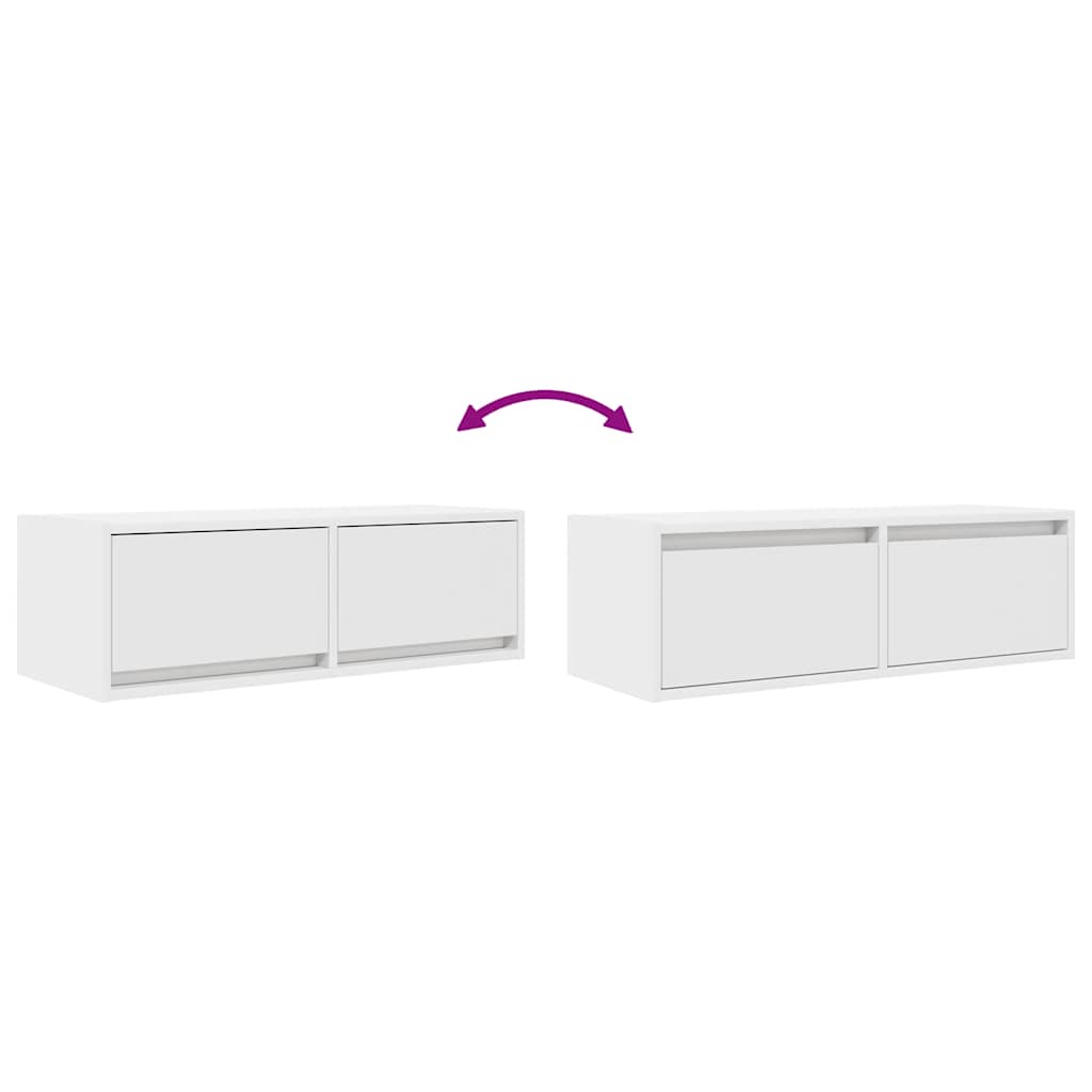 Meuble TV blanc 80x31x25,5 cm en matériau à base de bois