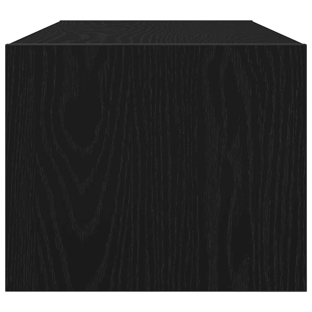 Meuble TV aspect chêne noir 80x31x25,5 cm matériau à base de bois