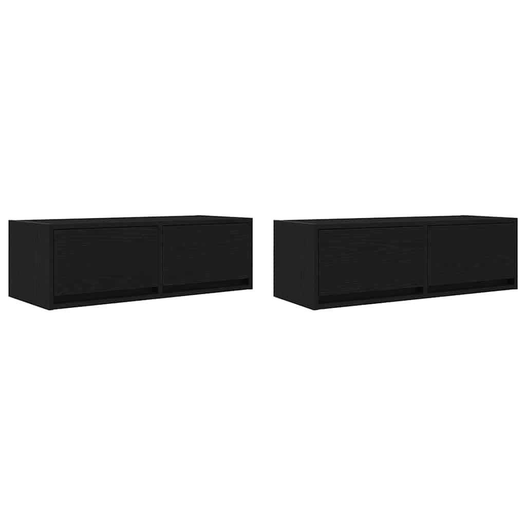 Meubles TV, lot de 2, aspect chêne noir, 80 x 31 x 25,5 cm