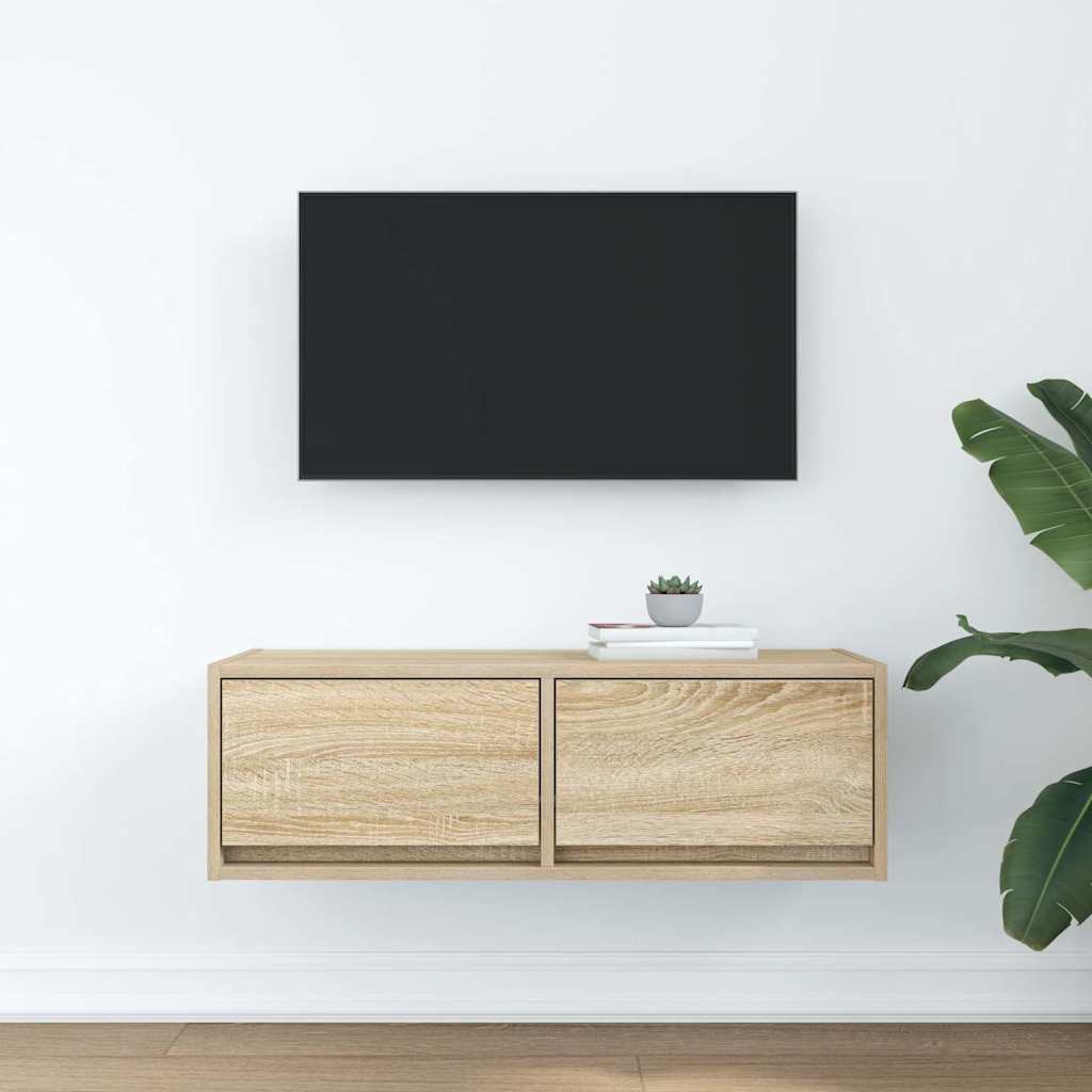 Meuble TV en chêne Sonoma 80x31x25,5 cm, matériau à base de bois