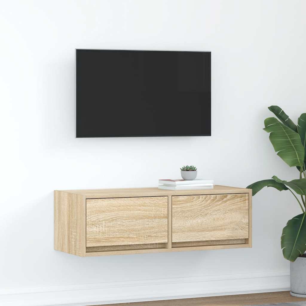 Meuble TV en chêne Sonoma 80x31x25,5 cm, matériau à base de bois
