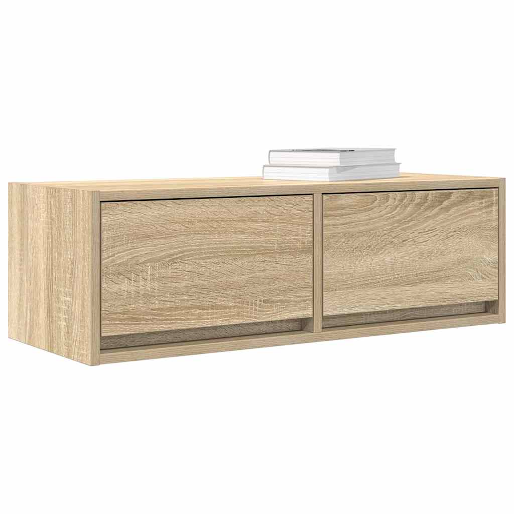 Meubles TV, lot de 2, en chêne Sonoma, 80 x 31 x 25,5 cm.