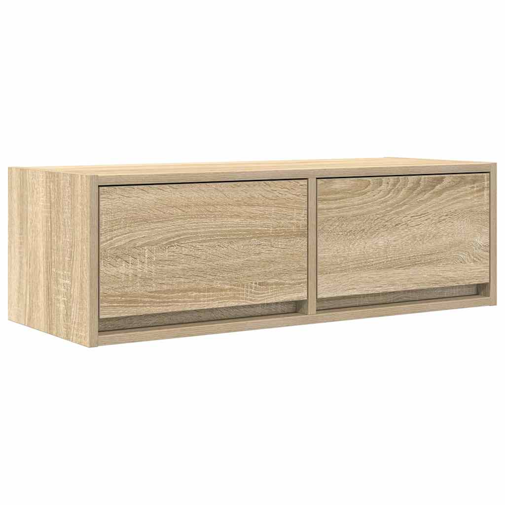 Meubles TV, lot de 2, en chêne Sonoma, 80 x 31 x 25,5 cm.