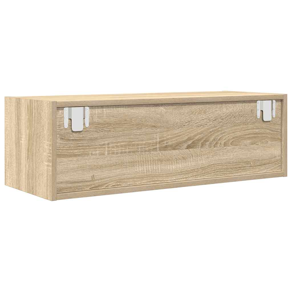 Meubles TV, lot de 2, en chêne Sonoma, 80 x 31 x 25,5 cm.