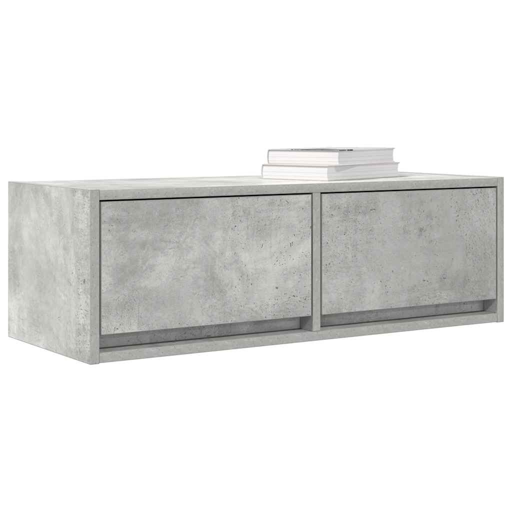 Meubles TV, lot de 2, gris béton, 80 x 31 x 25,5 cm, matériau à base de bois