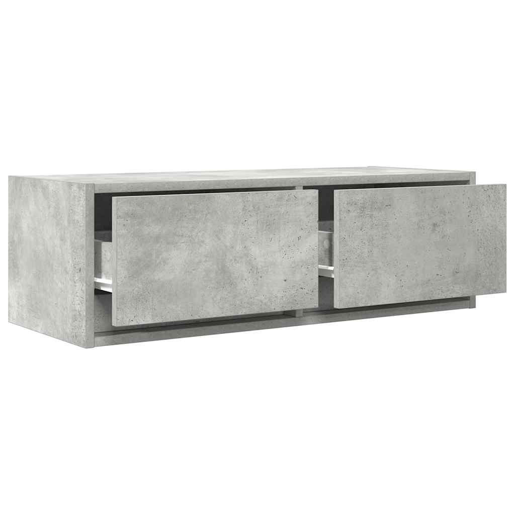 Meubles TV, lot de 2, gris béton, 80 x 31 x 25,5 cm, matériau à base de bois
