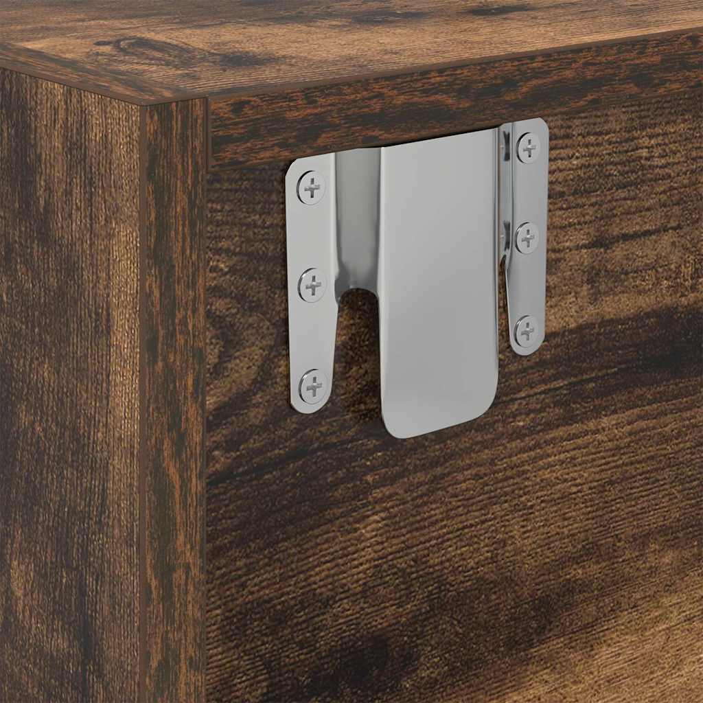 Meuble TV en chêne fumé 80x31x25,5 cm, matériau à base de bois