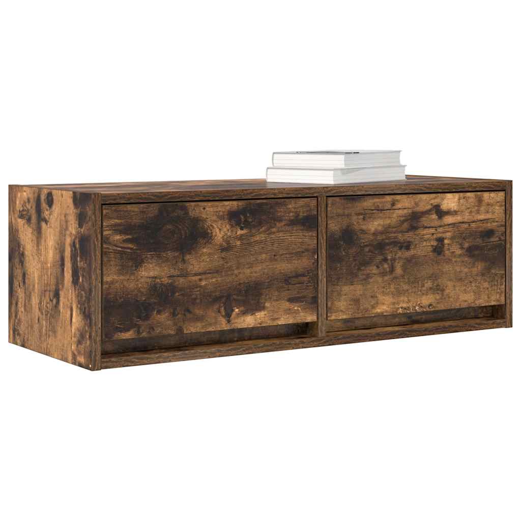 Meubles TV, lot de 2, chêne fumé, 80 x 31 x 25,5 cm, matériau bois