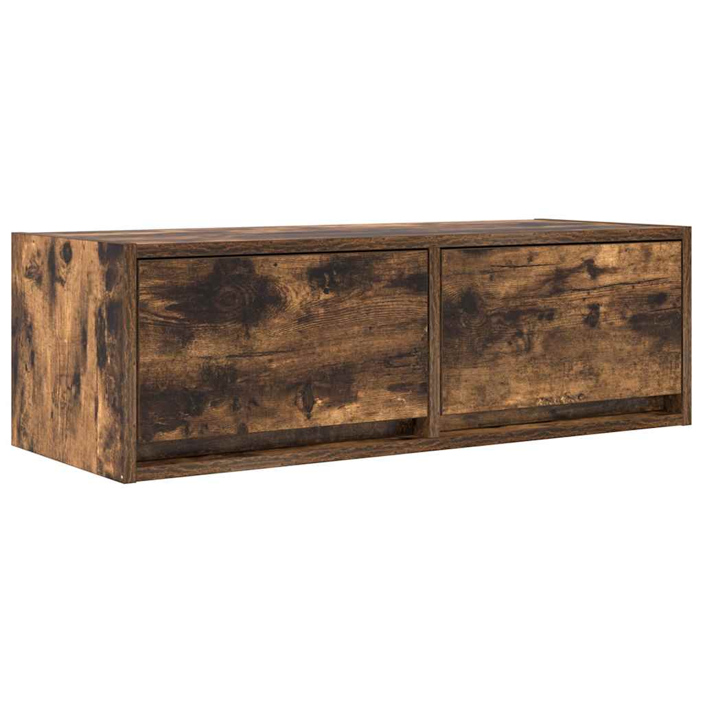 Meubles TV, lot de 2, chêne fumé, 80 x 31 x 25,5 cm, matériau bois