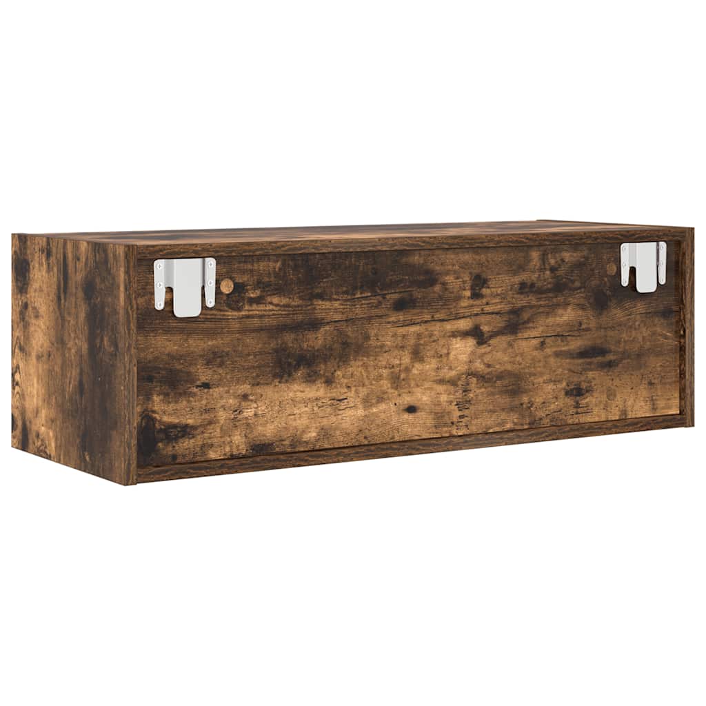 Meubles TV, lot de 2, chêne fumé, 80 x 31 x 25,5 cm, matériau bois