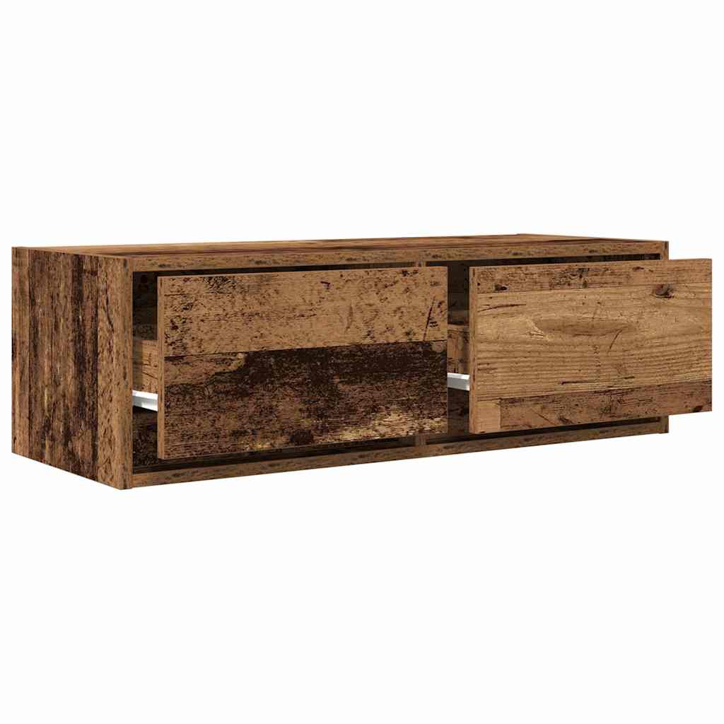 Meubles TV, lot de 2, aspect bois vieilli, 80 x 31 x 25,5 cm.