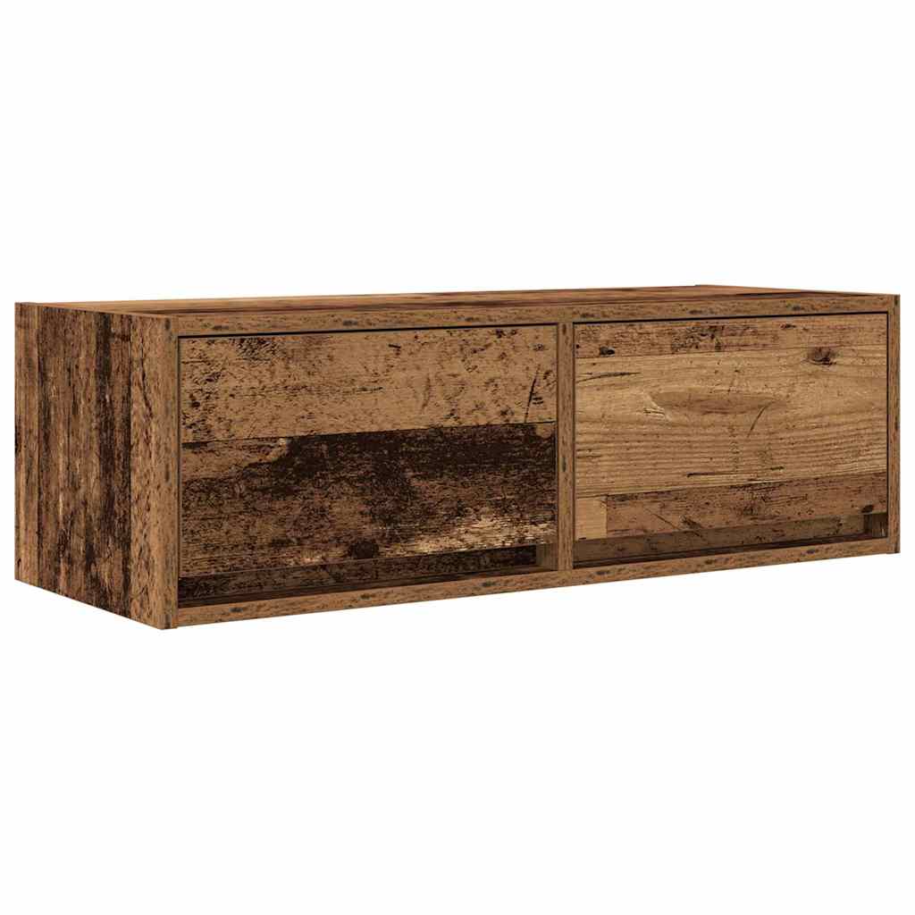 Meubles TV, lot de 2, aspect bois vieilli, 80 x 31 x 25,5 cm.