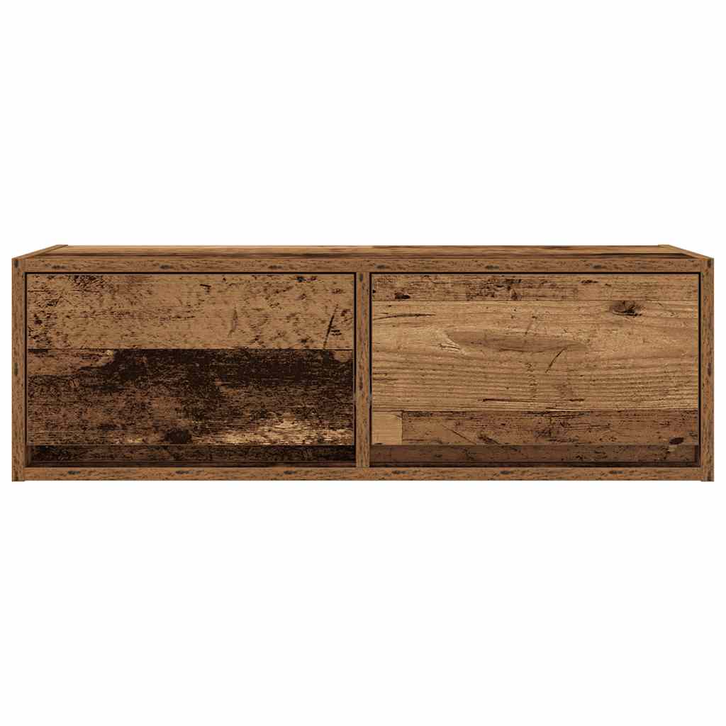 Meubles TV, lot de 2, aspect bois vieilli, 80 x 31 x 25,5 cm.