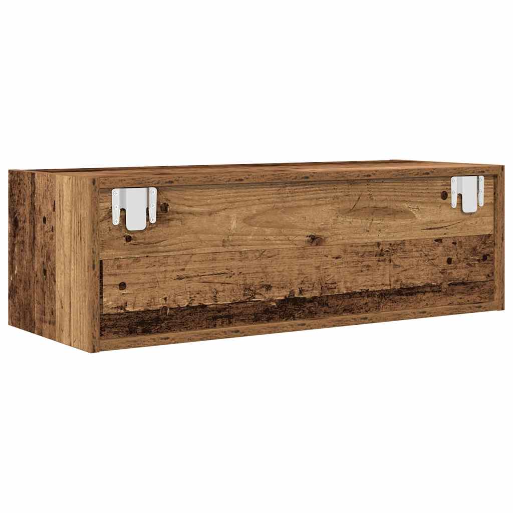 Meubles TV, lot de 2, aspect bois vieilli, 80 x 31 x 25,5 cm.