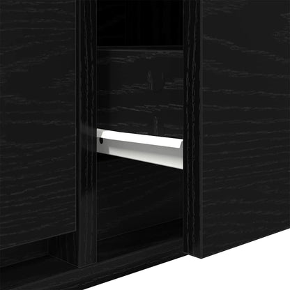 TV-Schränk 100 x 31 x 25,5 cm Schwarz Eichen-Optik