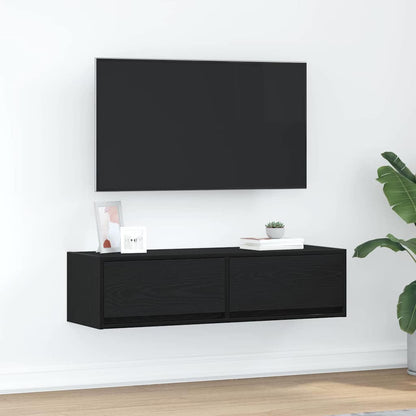 TV-Schränk 100 x 31 x 25,5 cm Schwarz Eichen-Optik