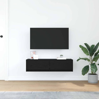 TV-Schränk 100 x 31 x 25,5 cm Schwarz Eichen-Optik