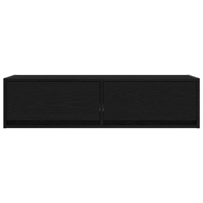TV-Schränk 100 x 31 x 25,5 cm Schwarz Eichen-Optik