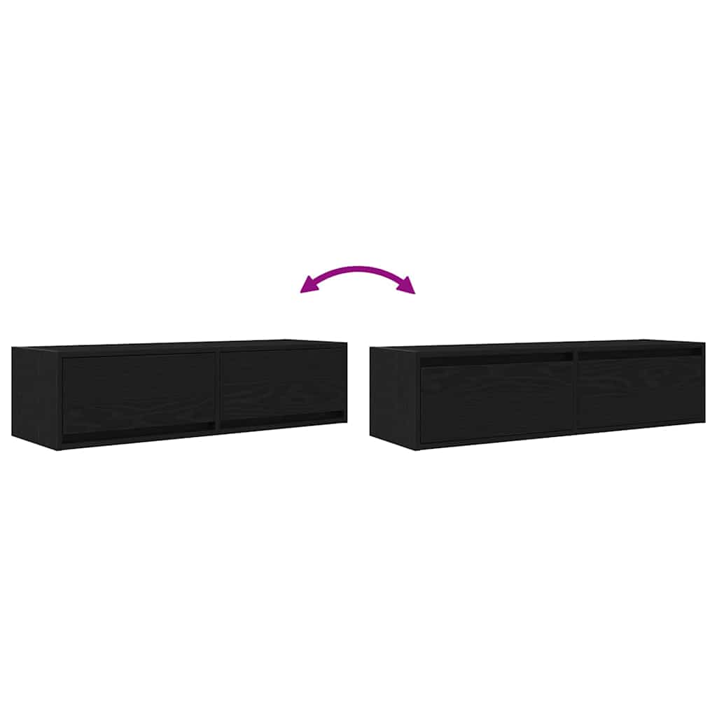 TV-Schränk 100 x 31 x 25,5 cm Schwarz Eichen-Optik