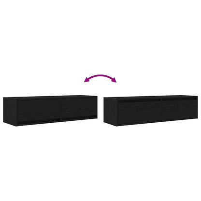 TV-Schränk 100 x 31 x 25,5 cm Schwarz Eichen-Optik