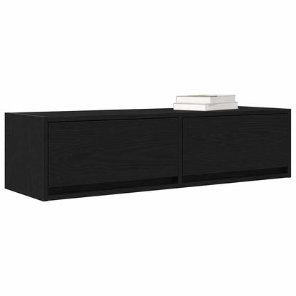 TV-Schränk 100 x 31 x 25,5 cm Schwarz Eichen-Optik