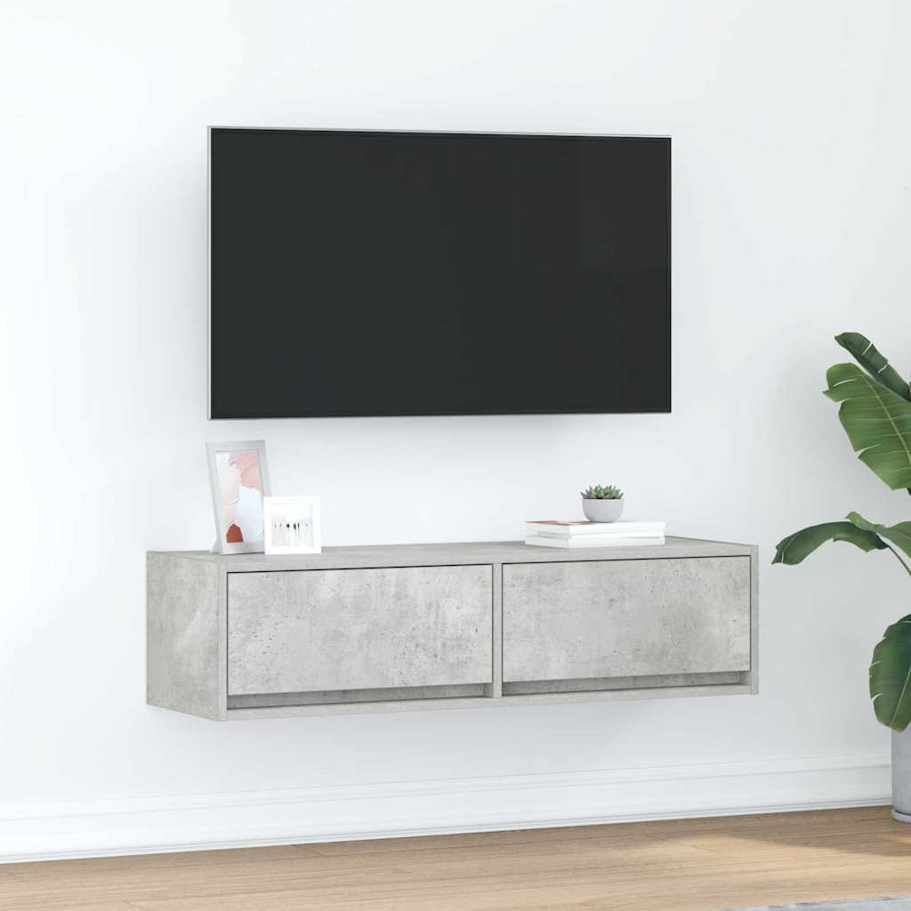 TV-Schränk 100 x 31 x 25,5 cm Betongrau Holzwerkstoff
