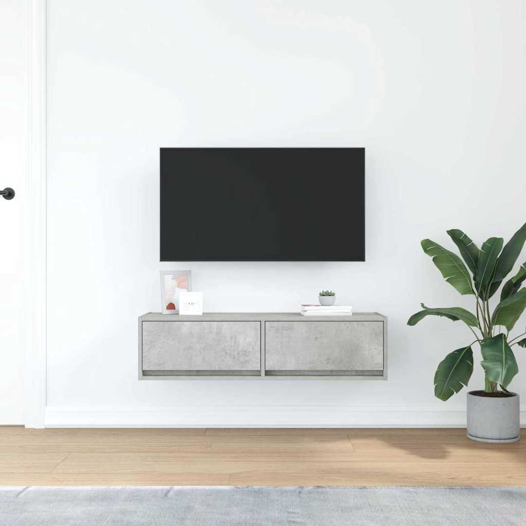 TV-Schränk 100 x 31 x 25,5 cm Betongrau Holzwerkstoff