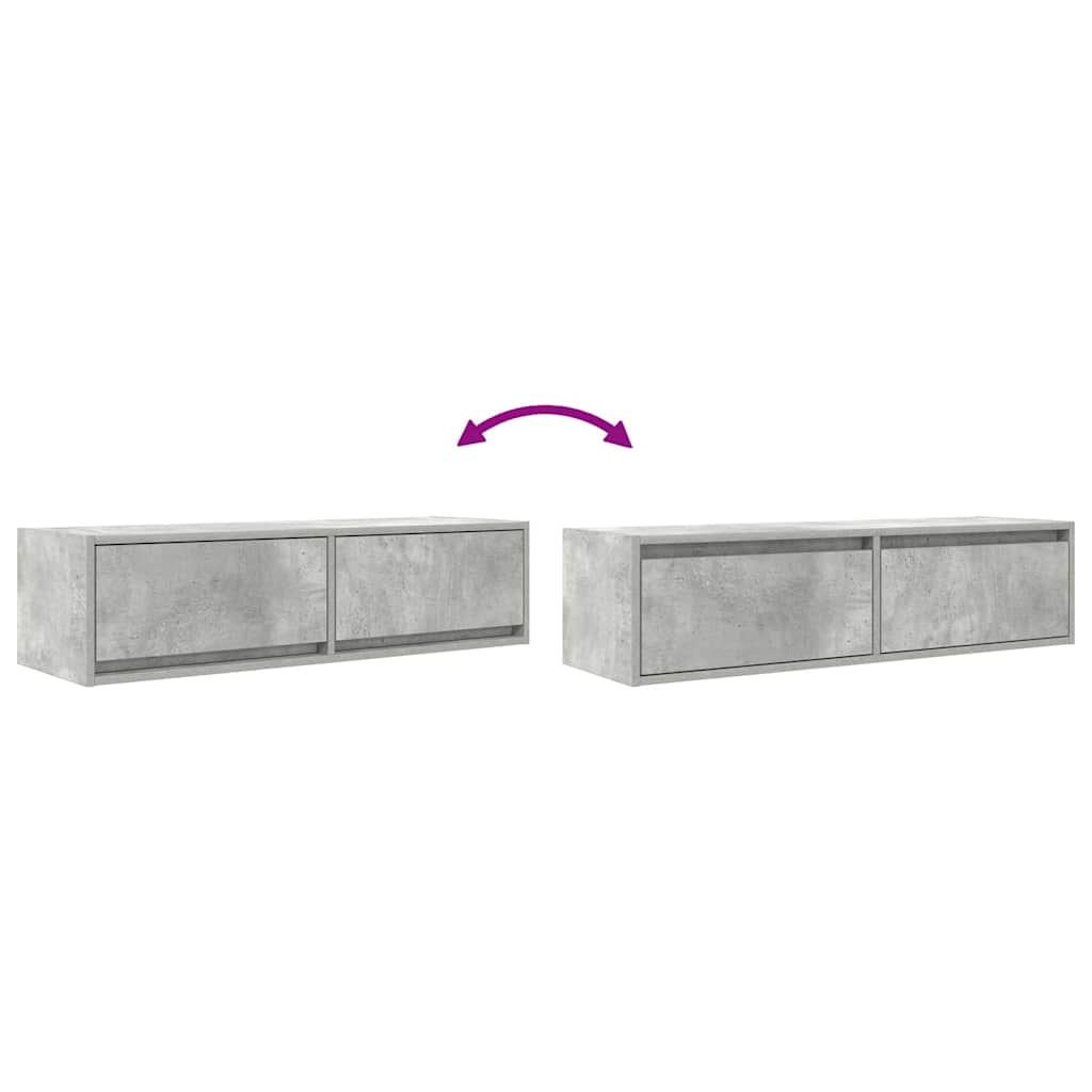 TV-Schränk 100 x 31 x 25,5 cm Betongrau Holzwerkstoff