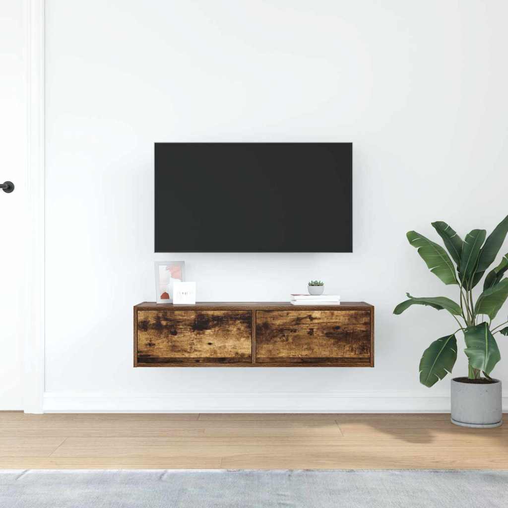 TV-Schränk 100 x 31 x 25,5 cm Räuchereiche Holzwerkstoff