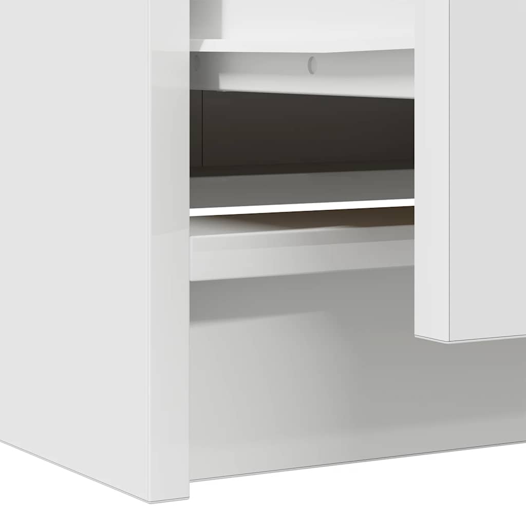 Meuble TV blanc 40x35x54 cm en matériau à base de bois