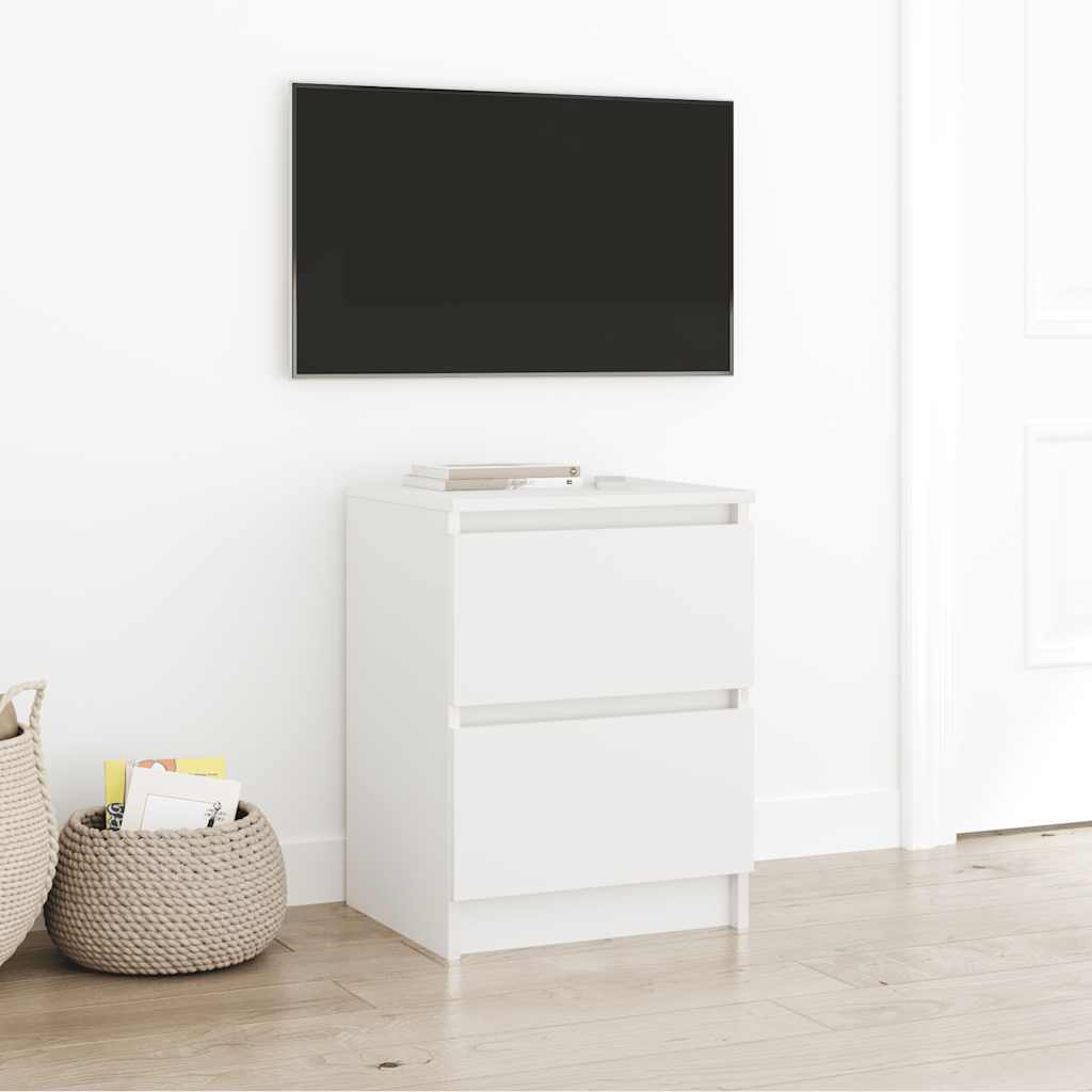Meuble TV blanc 40x35x54 cm en matériau à base de bois