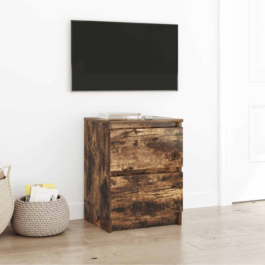 Meuble TV en chêne fumé 40x35x54 cm matériau à base de bois