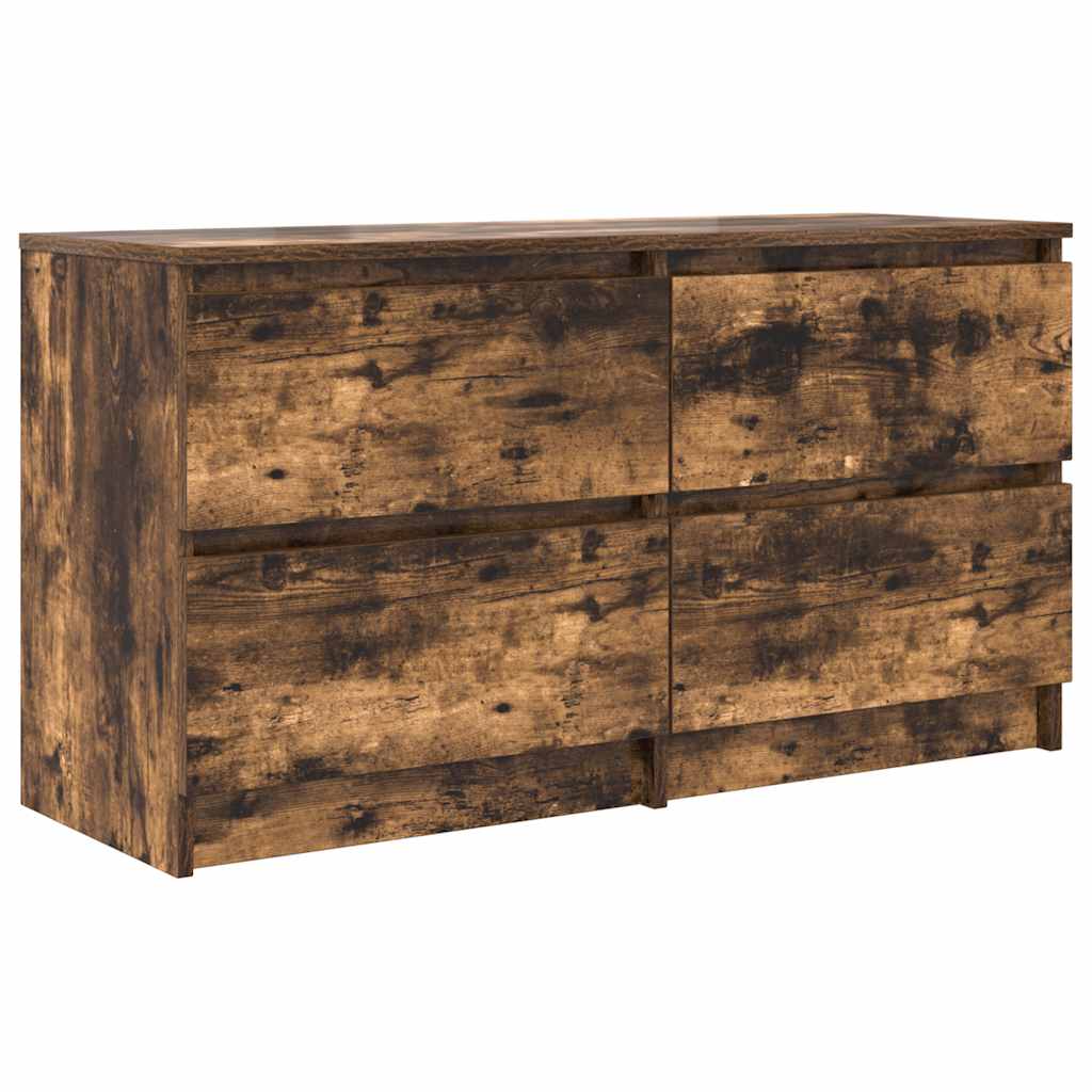 Meuble TV en chêne fumé 100x35x54 cm matériau à base de bois