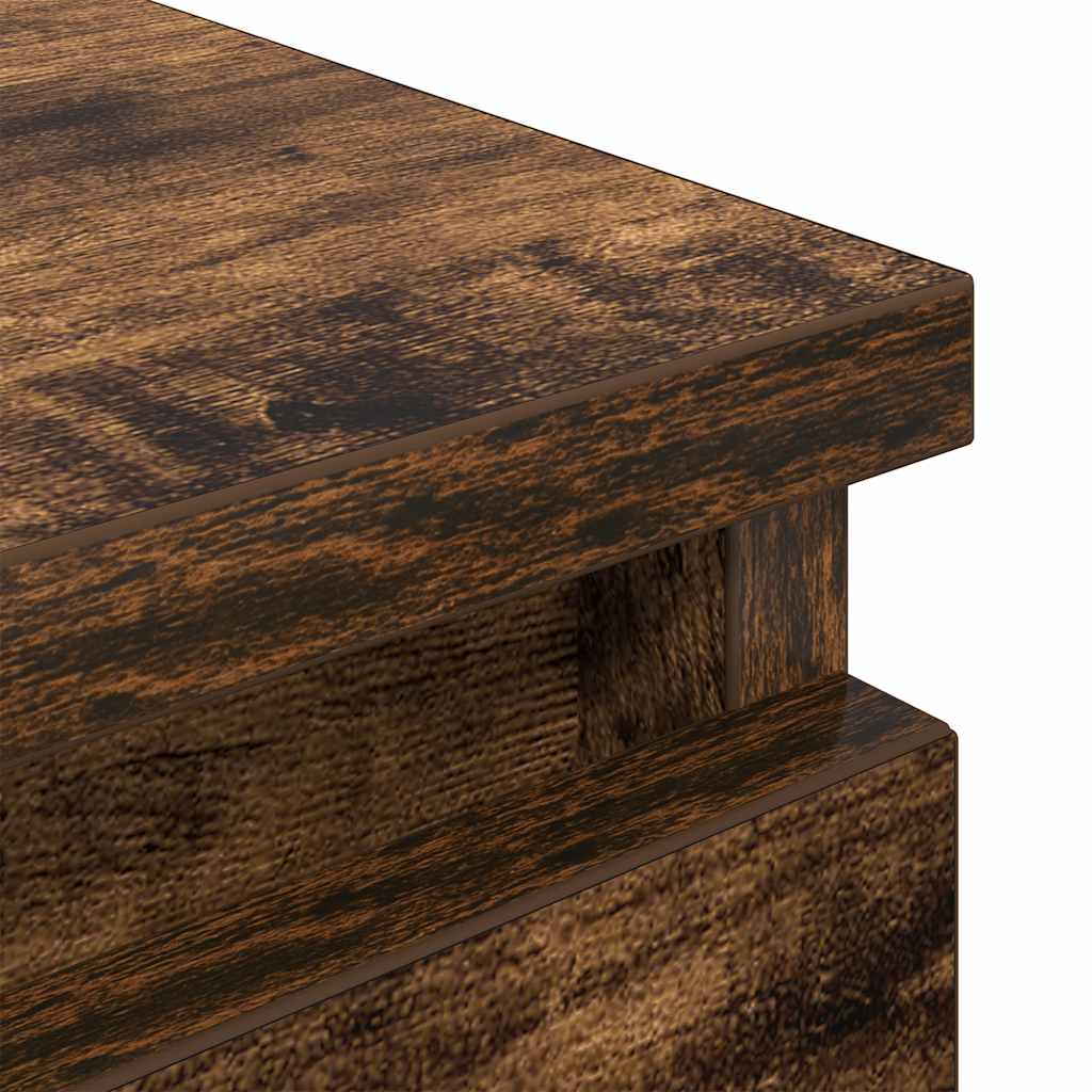 Meuble TV en chêne fumé 100x35x54 cm matériau à base de bois