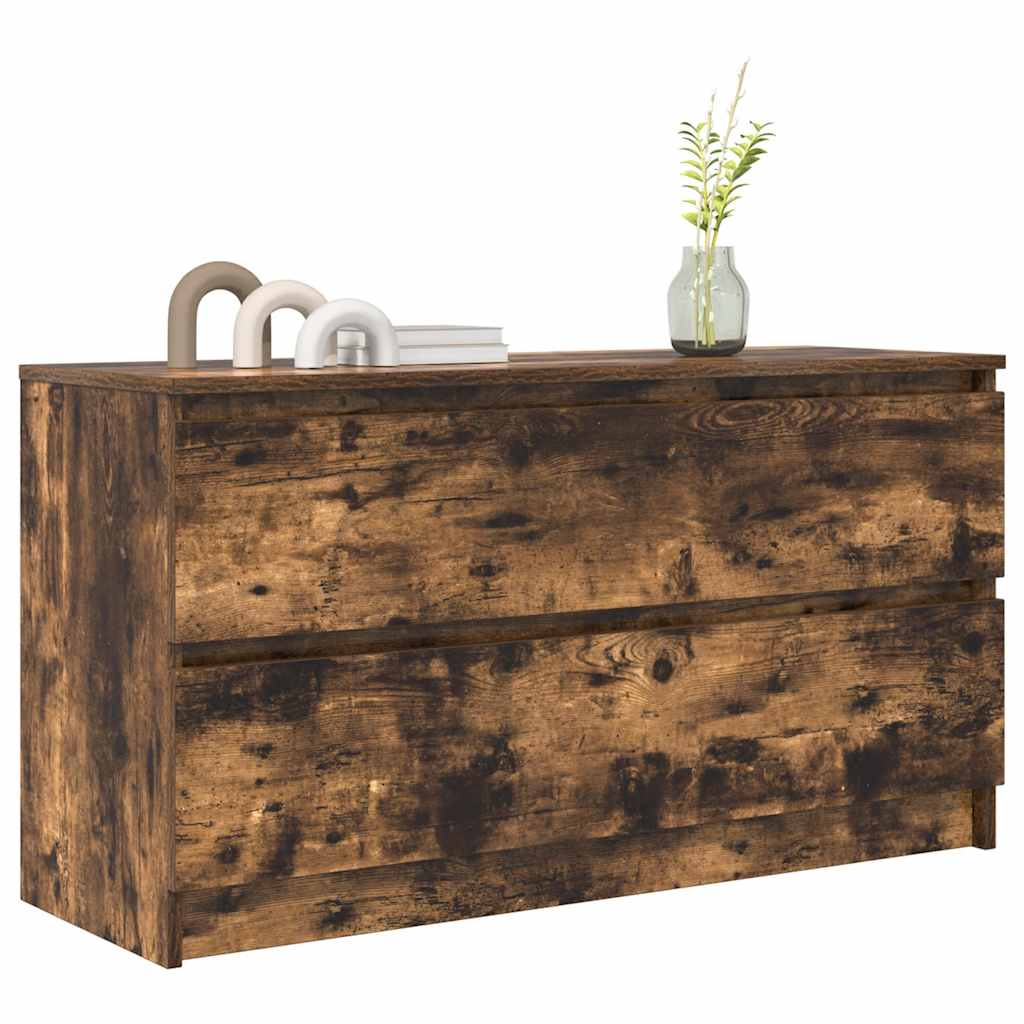 Meuble TV en chêne fumé 100x35x54 cm matériau à base de bois
