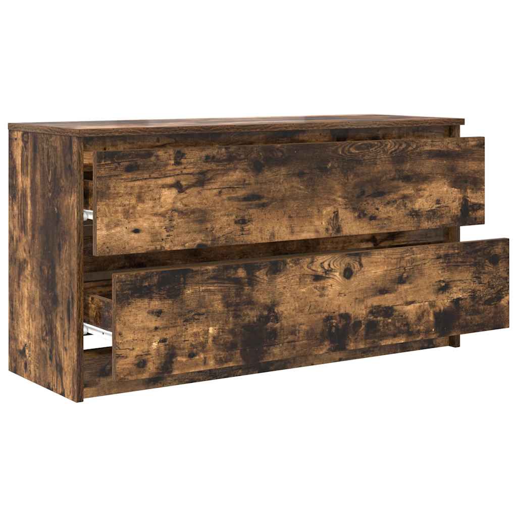 Meuble TV en chêne fumé 100x35x54 cm matériau à base de bois
