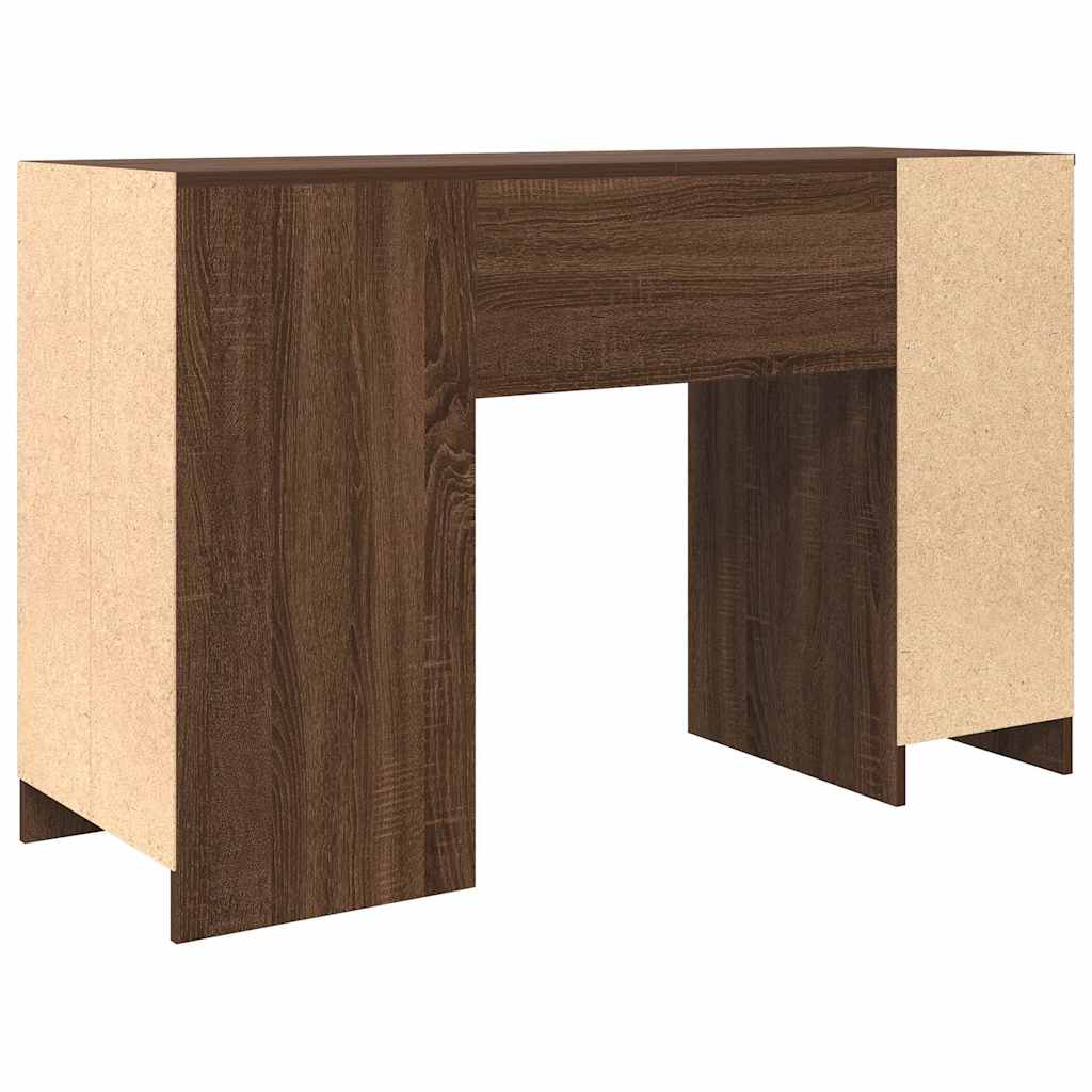 Bureau aspect chêne brun 120x42x76 cm matériau bois