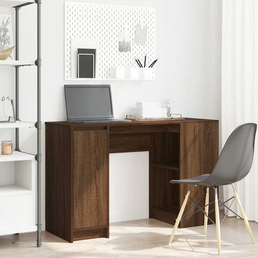 Bureau aspect chêne brun 120x42x76 cm matériau bois