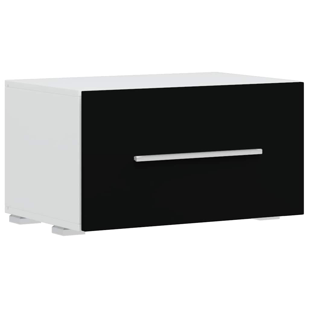 Meuble mural 5 pièces avec éclairage LED, finition bois noir mat
