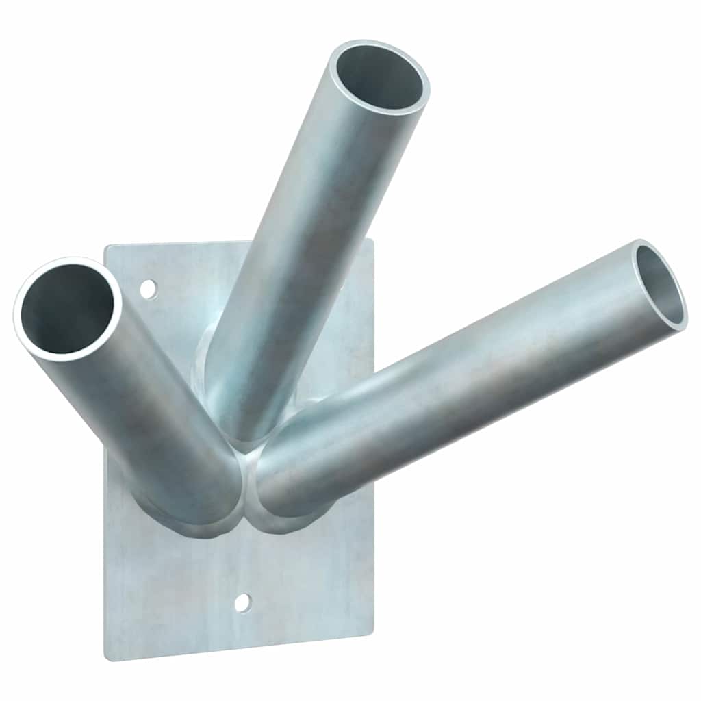 Fahnen Pole Holde Silber 10,5 x 7,5 x 0,2 cm Stahl