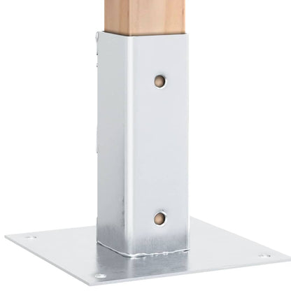 Pfostenträger Quadratisch 4Stk. Silber 51x51mm Verzinkter Stahl