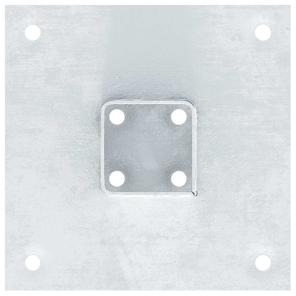 Pfostenträger Quadratisch 4Stk. Silber 51x51mm Verzinkter Stahl