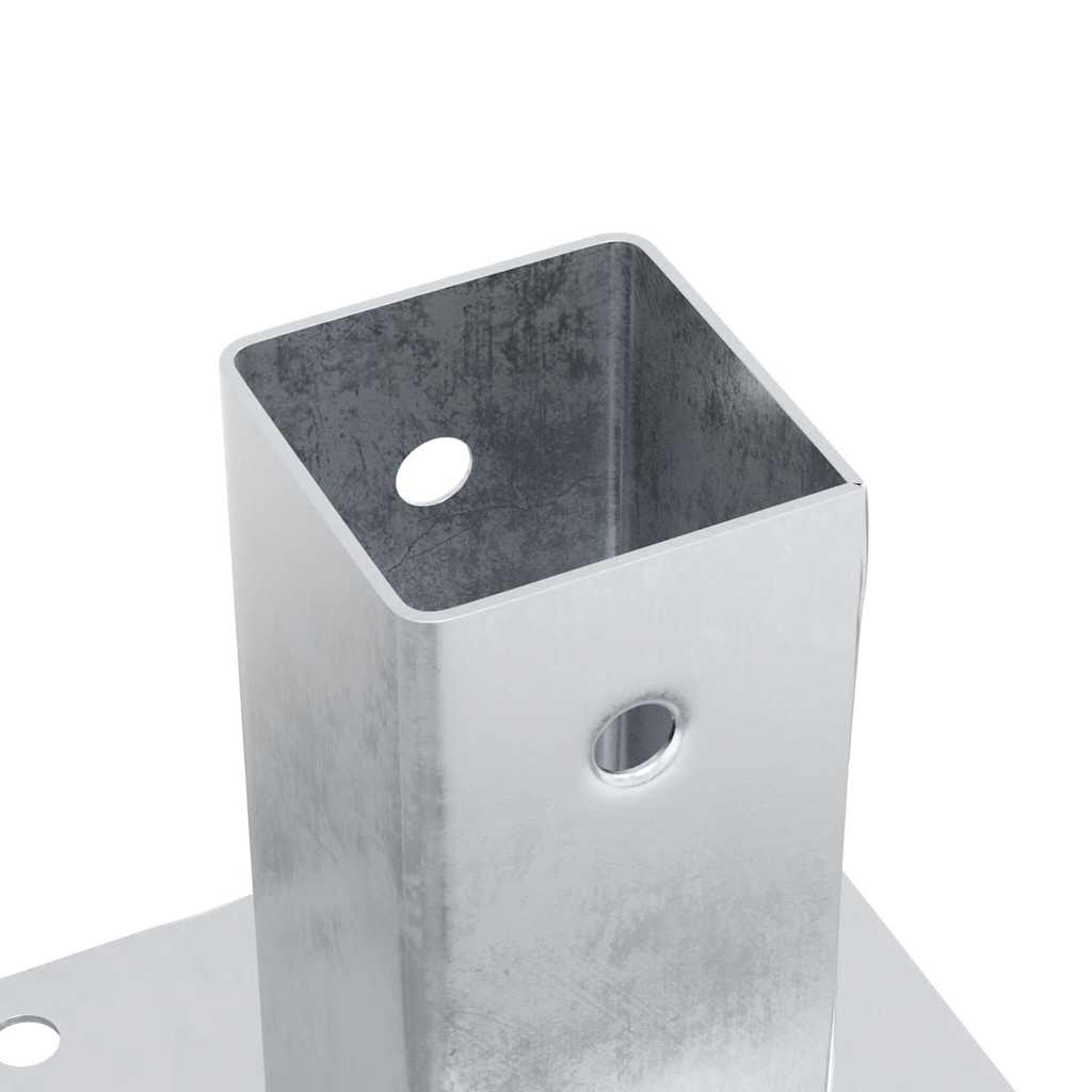 Pfostenträger Quadratisch 4Stk. Silber 61x61mm Verzinkter Stahl
