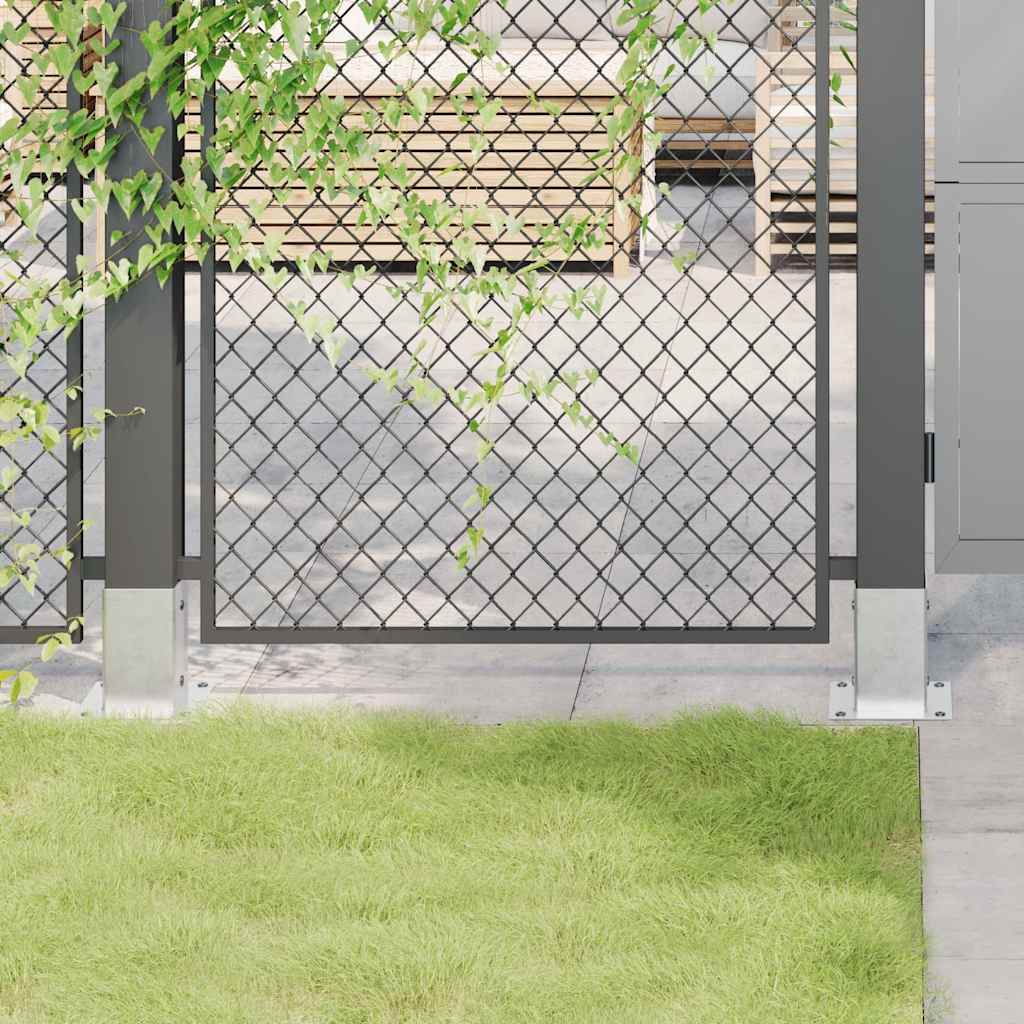 Pfostenträger Quadratisch 4Stk. Silber 91x91mm Verzinkter Stahl