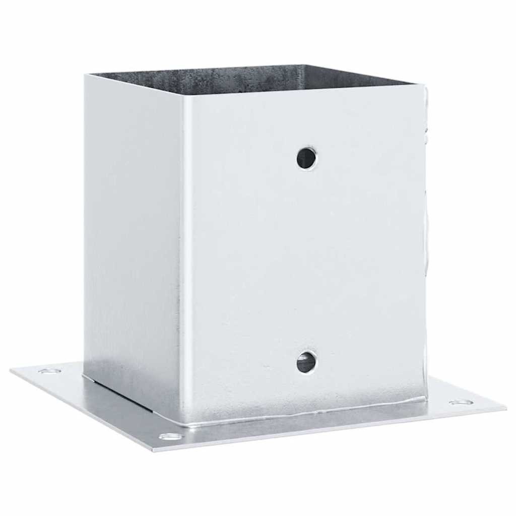 Pfostenträger Quadratisch 4Stk. Silber 101x101mm Stahl Verzinkt