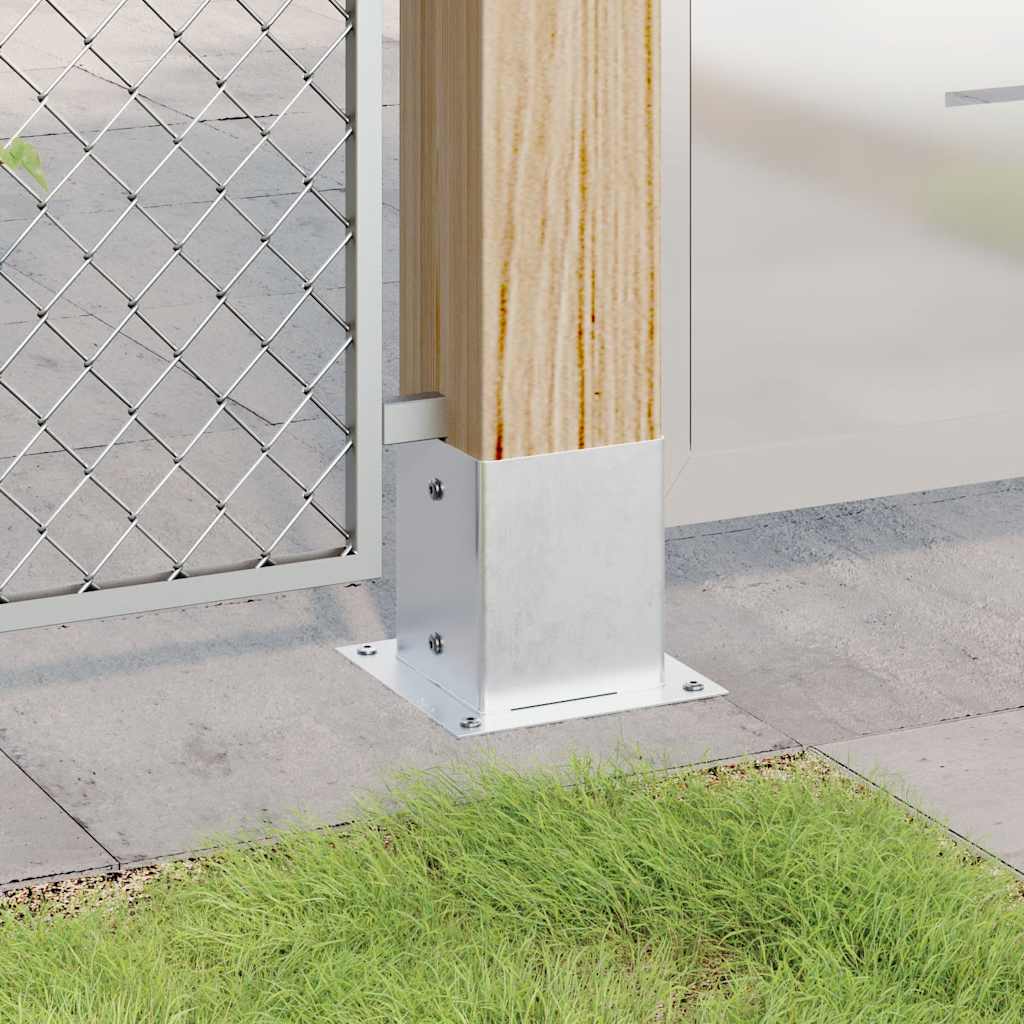 Pfostenträger Quadratisch 4Stk. Silber 101x101mm Stahl Verzinkt