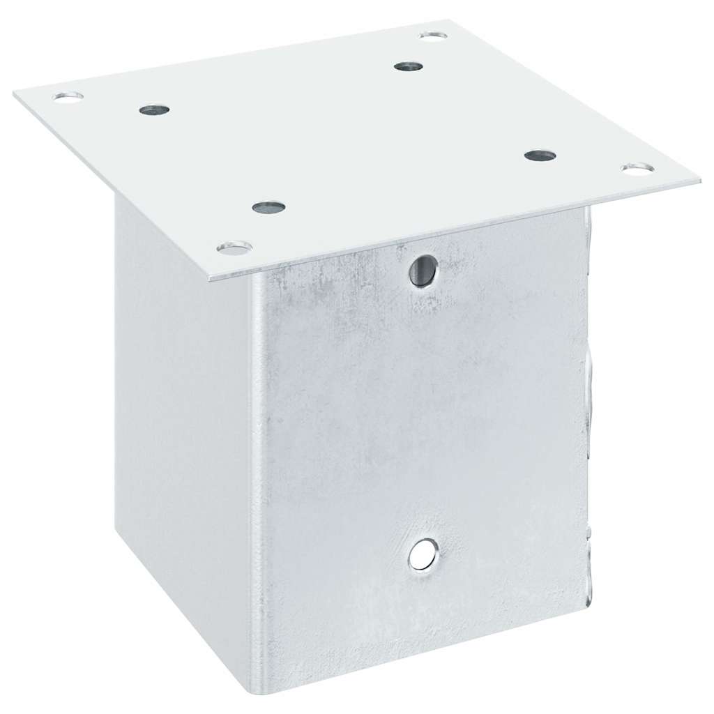 Pfostenträger Quadratisch 4Stk. Silber 121x121mm Stahl Verzinkt