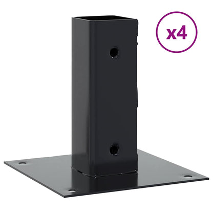 Pfostenträger Quadrat 4 Stk. 46x46mm Pulverbeschichteter Stahl